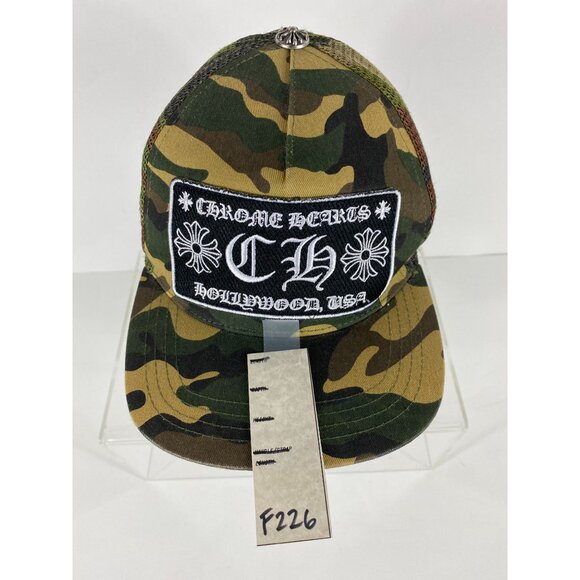 Chrome Hearts CH Hollywood, USA Camouflage Trucker Mesh Snapback Hat Cap F226 - Picture 7 of 7